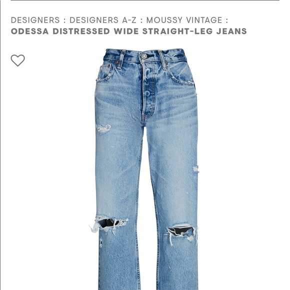 MOUSSY VINTAGE :
ODESSA DISTRESSED WIDE STRAIGHT-LEG JEANS vintage jeans - Picture 2 of 3